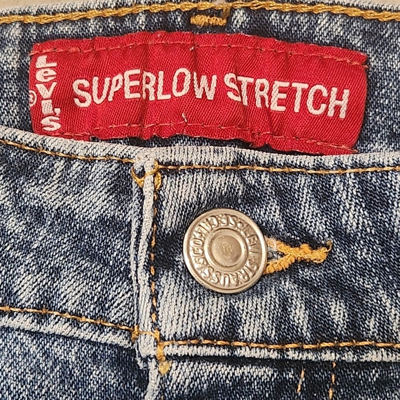 Levi's jeans women's W26 blue 518 Superlow Stretch boot cut flared wide leg boho - Picture 3 of 14